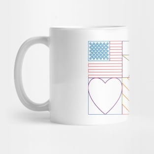 Pop Art Lines - USA Mug